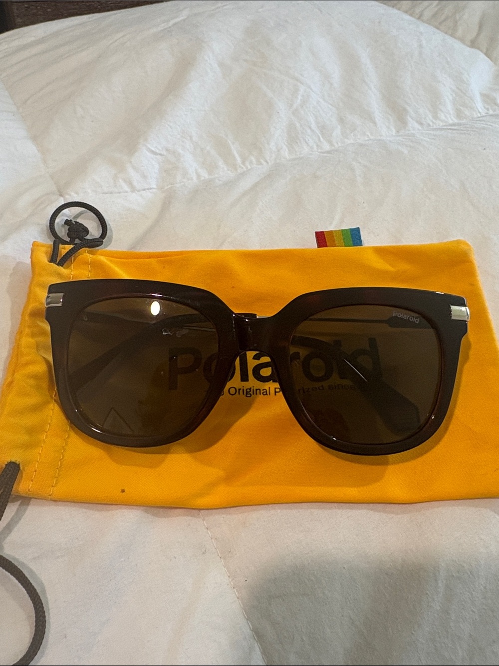 Polaroid Black Sunglasses with Yellow Pouch